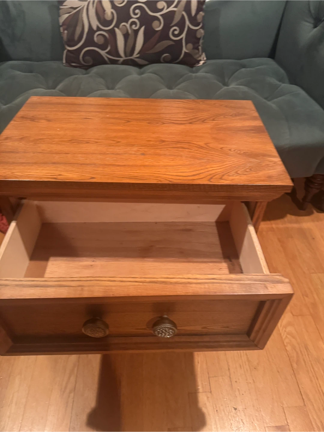 Wood Nightstand with Two Drawers - photo 2