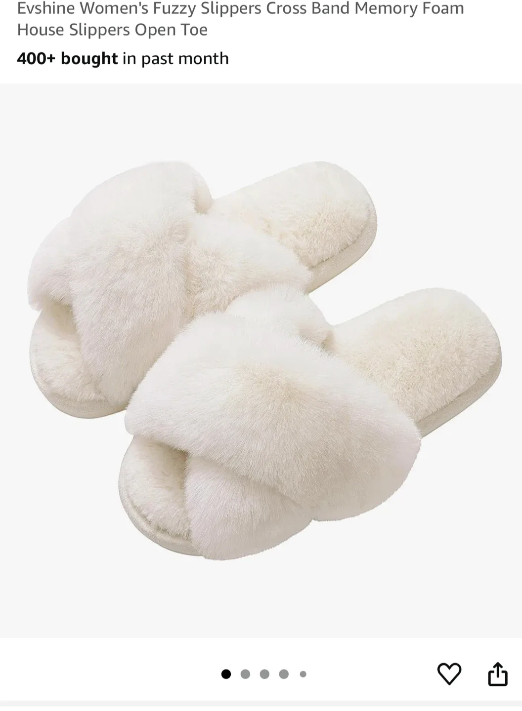 Evshine Fuzzy Slippers - Size 38-39 thumbnail