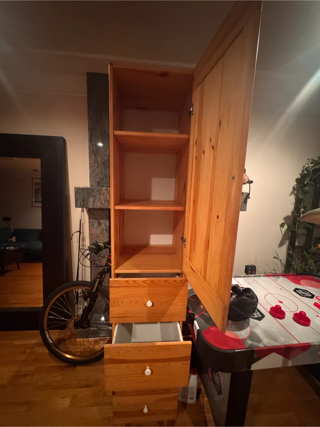 Tall Wooden Cabinet with Drawers - photo 2
