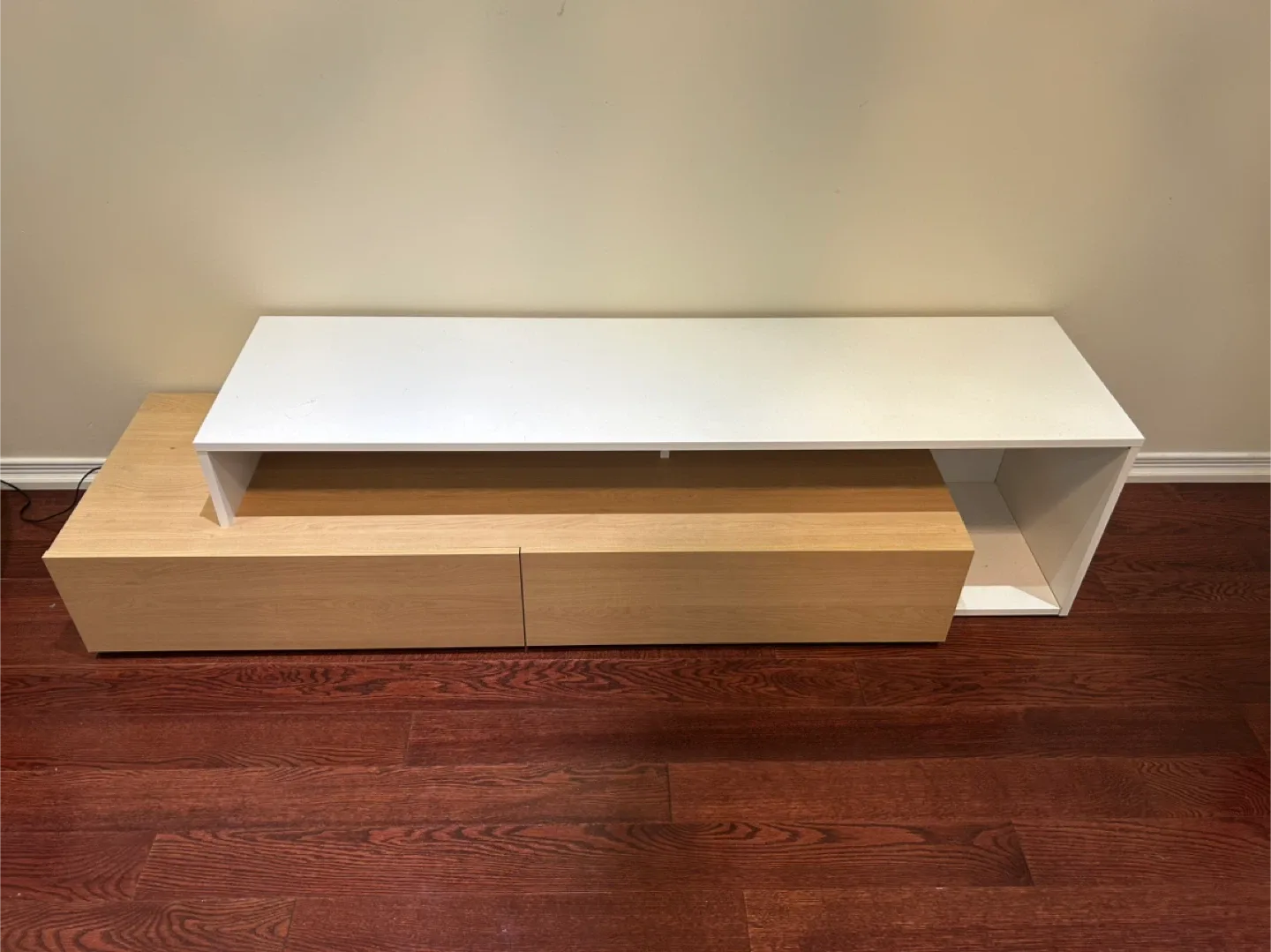 Modern White & Wood TV Stand thumbnail