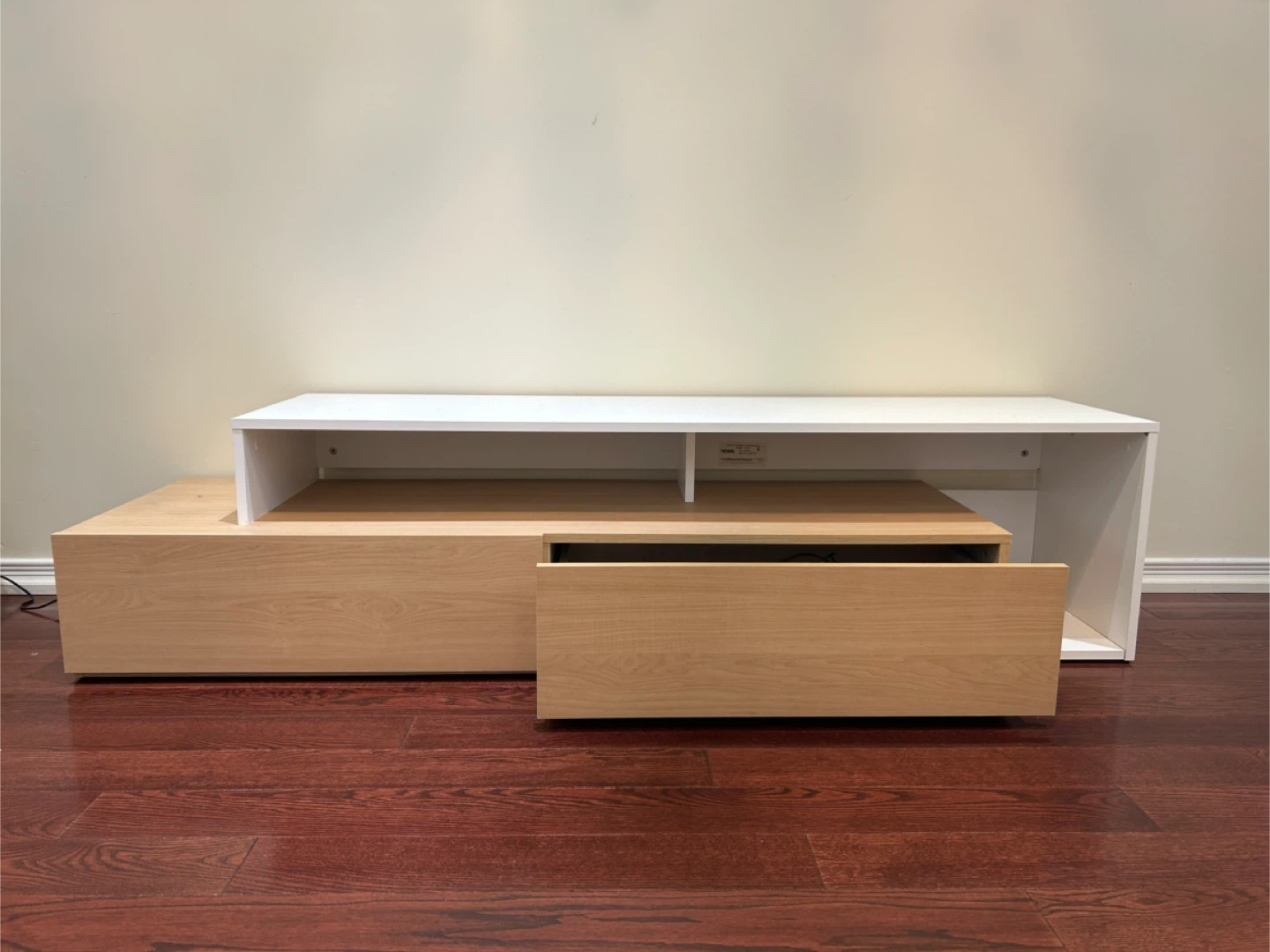 Modern White & Wood TV Stand - photo 3