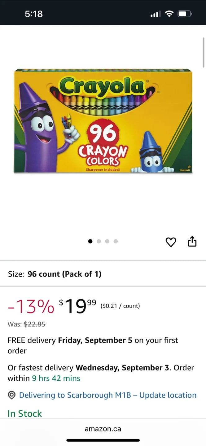 NEW Crayola 96 Crayons with Built-in Sharpener image indicator(3)