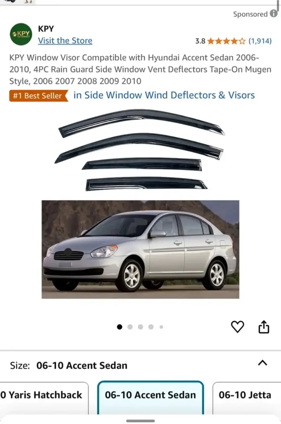 Hyundai Accent Window Guards thumbnail