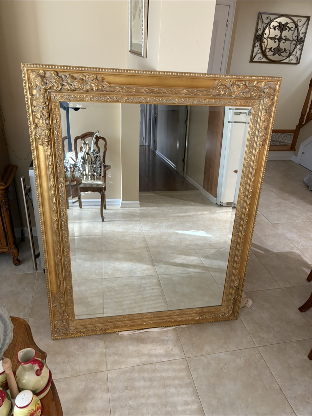 Large Gold Ornate Framed Mirror - photo 2