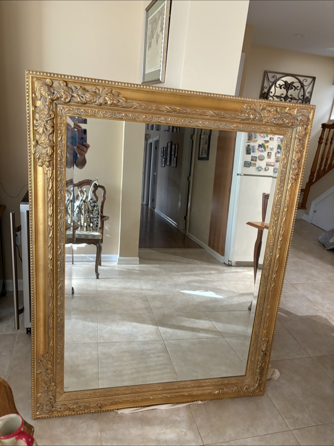Large Gold Ornate Framed Mirror