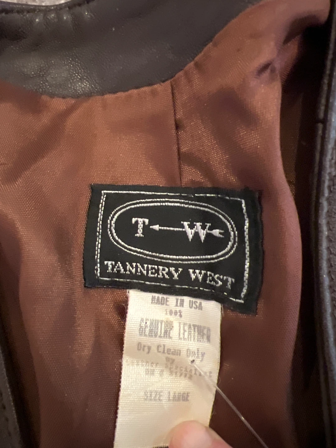 Tannery West Leather Vest - Size Large - photo 2