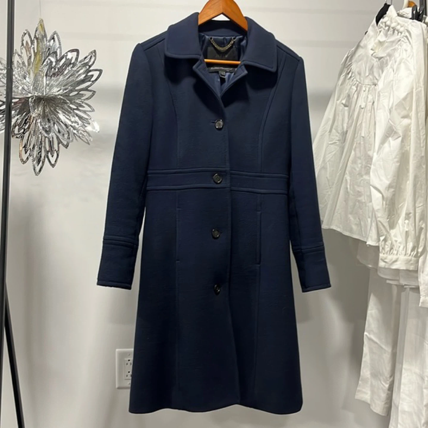 J.Crew Navy Blue Wool Blend Coat - Size 0 - photo 2