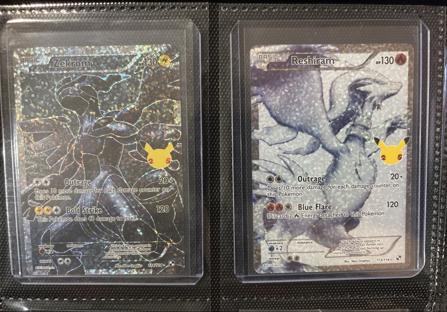 Zekrom 114/114 and Reshiram 113/114