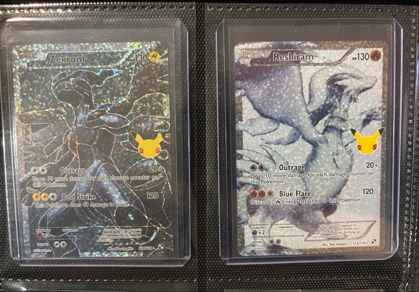 Zekrom 114/114 and Reshiram 113/114