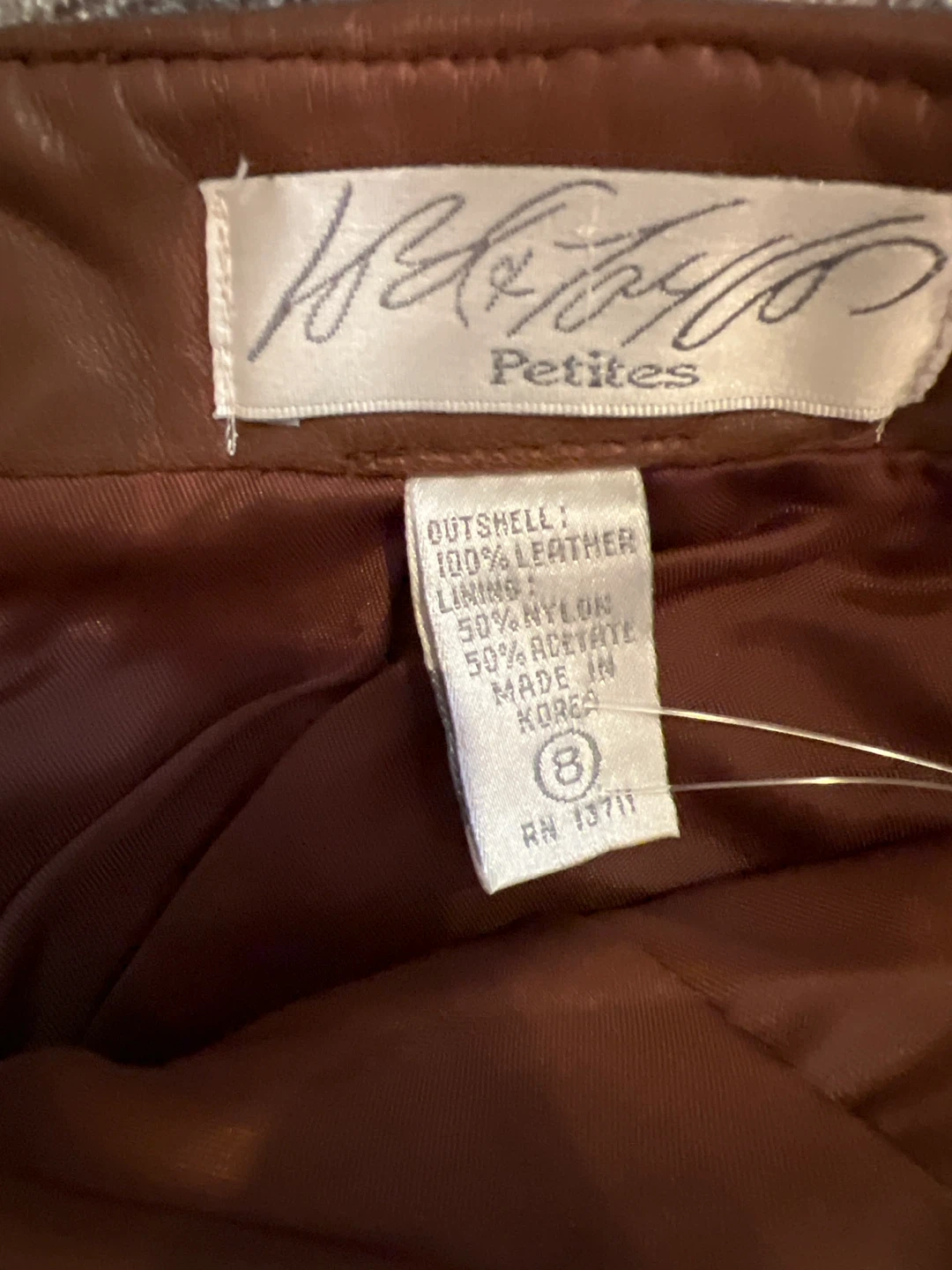 Heidi Taylor Petites Brown Leather Skirt - Size 8 - photo 2