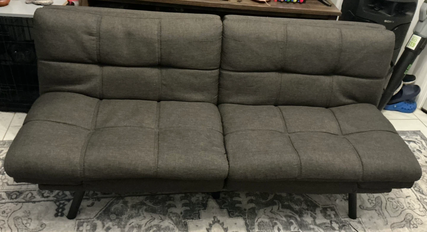 Dark Grey Convertible Futon Sofa Bed