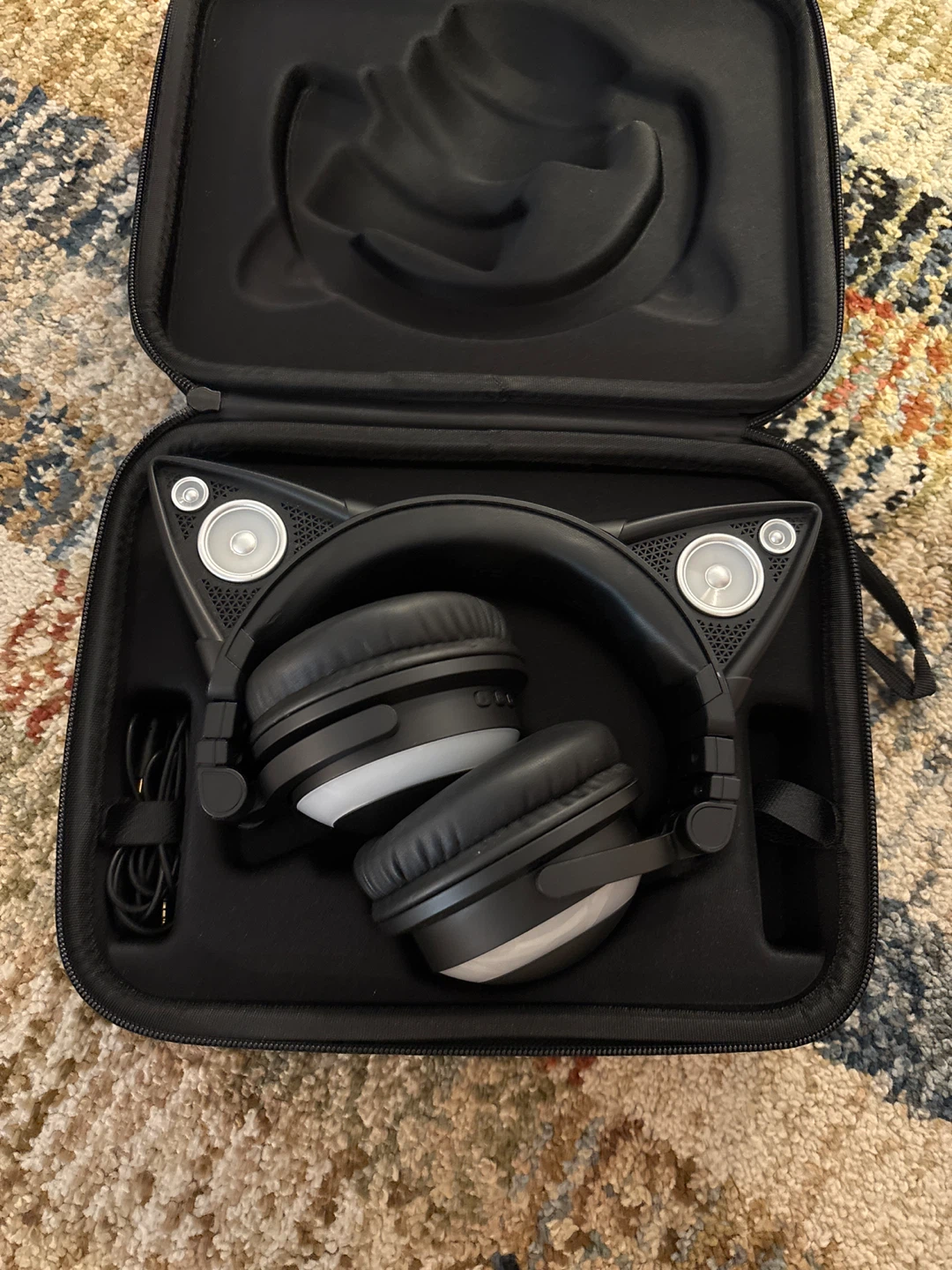 Brookstone Cat Ear Headphones with Case