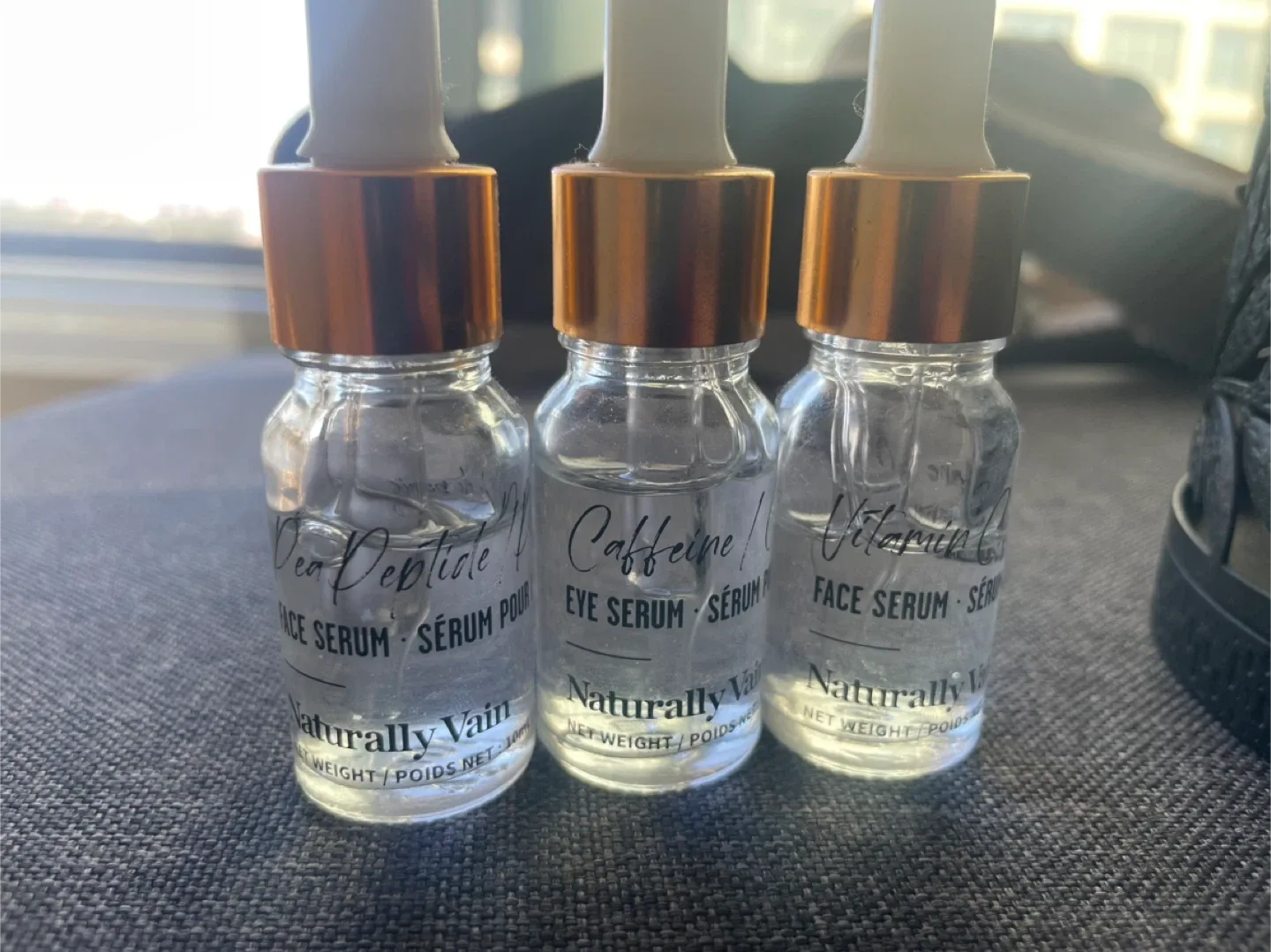 Set of three Naturally Vain Serums: Peptide, Caffeine, Vitamin C thumbnail