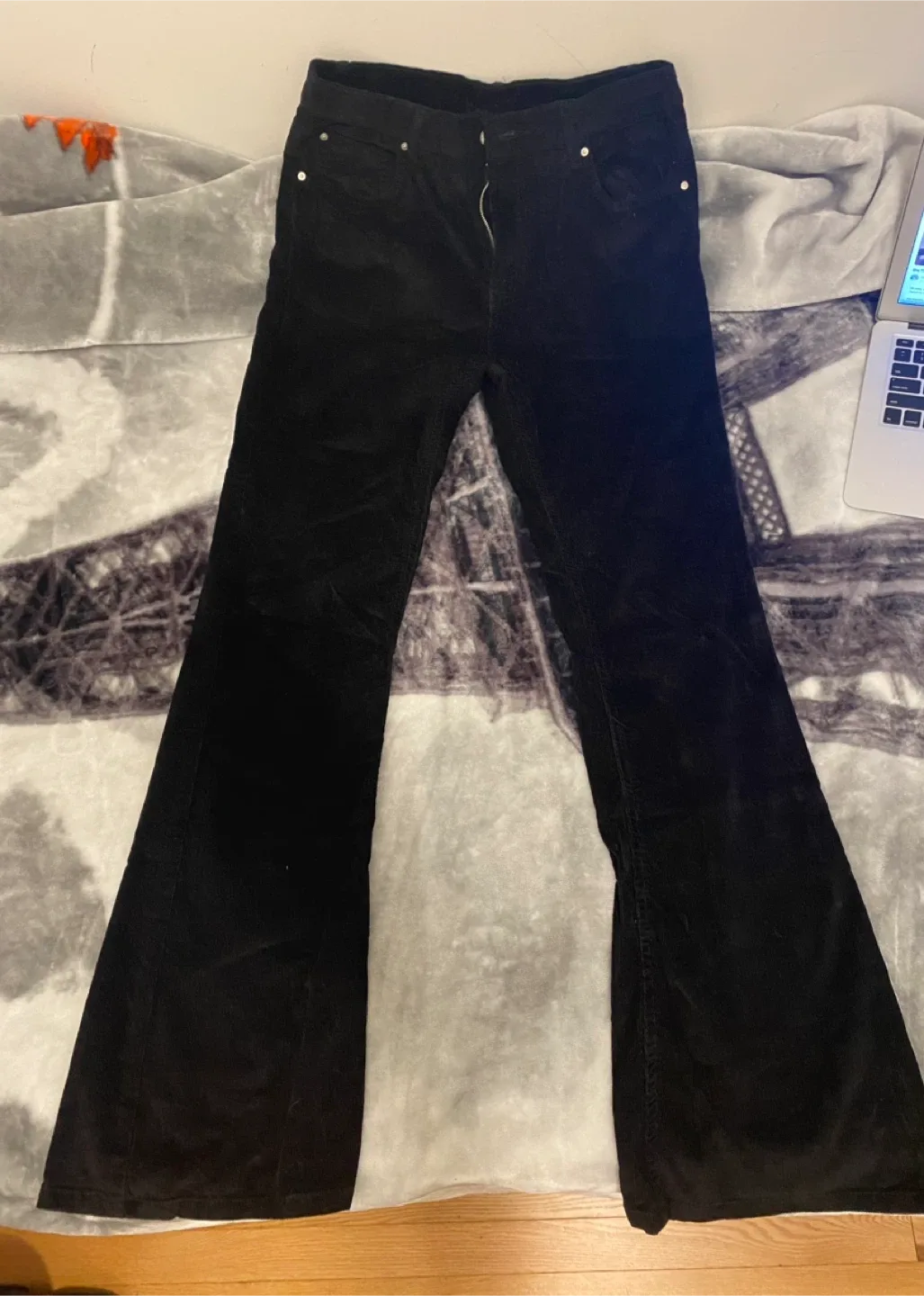 Refuge Flare Black Corduroy Pants thumbnail