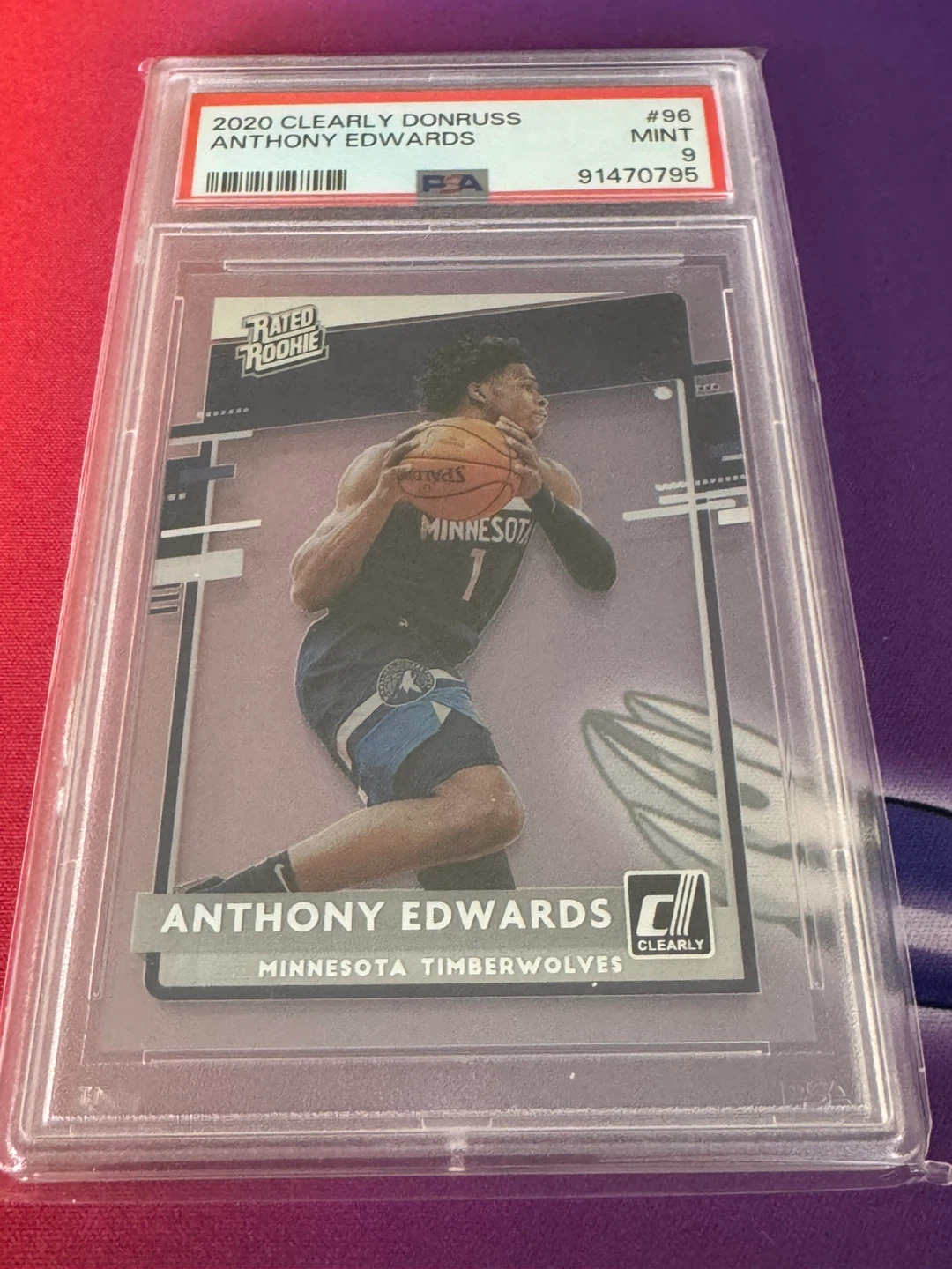 2020 Clearly Donruss Anthony Edwards Rookie Card - PSA 9
