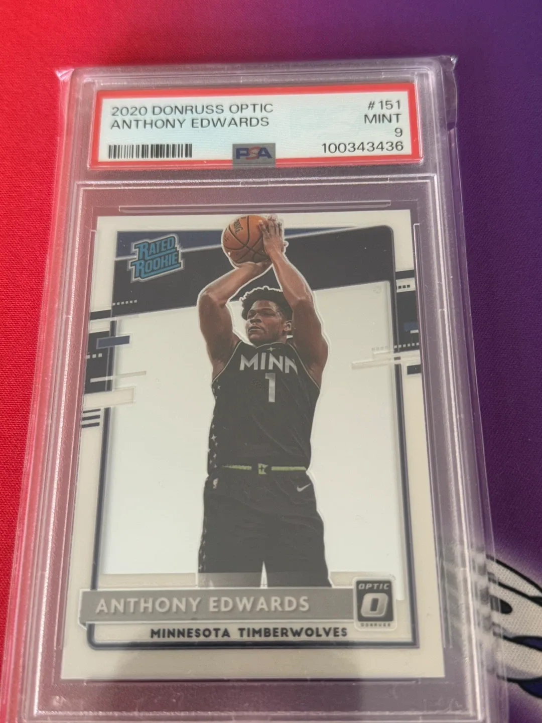 Anthony Edwards 2020 Donruss Optic PSA 9 thumbnail
