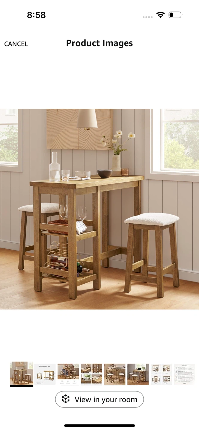 Original price 389$  Bar Table with 2 Stools