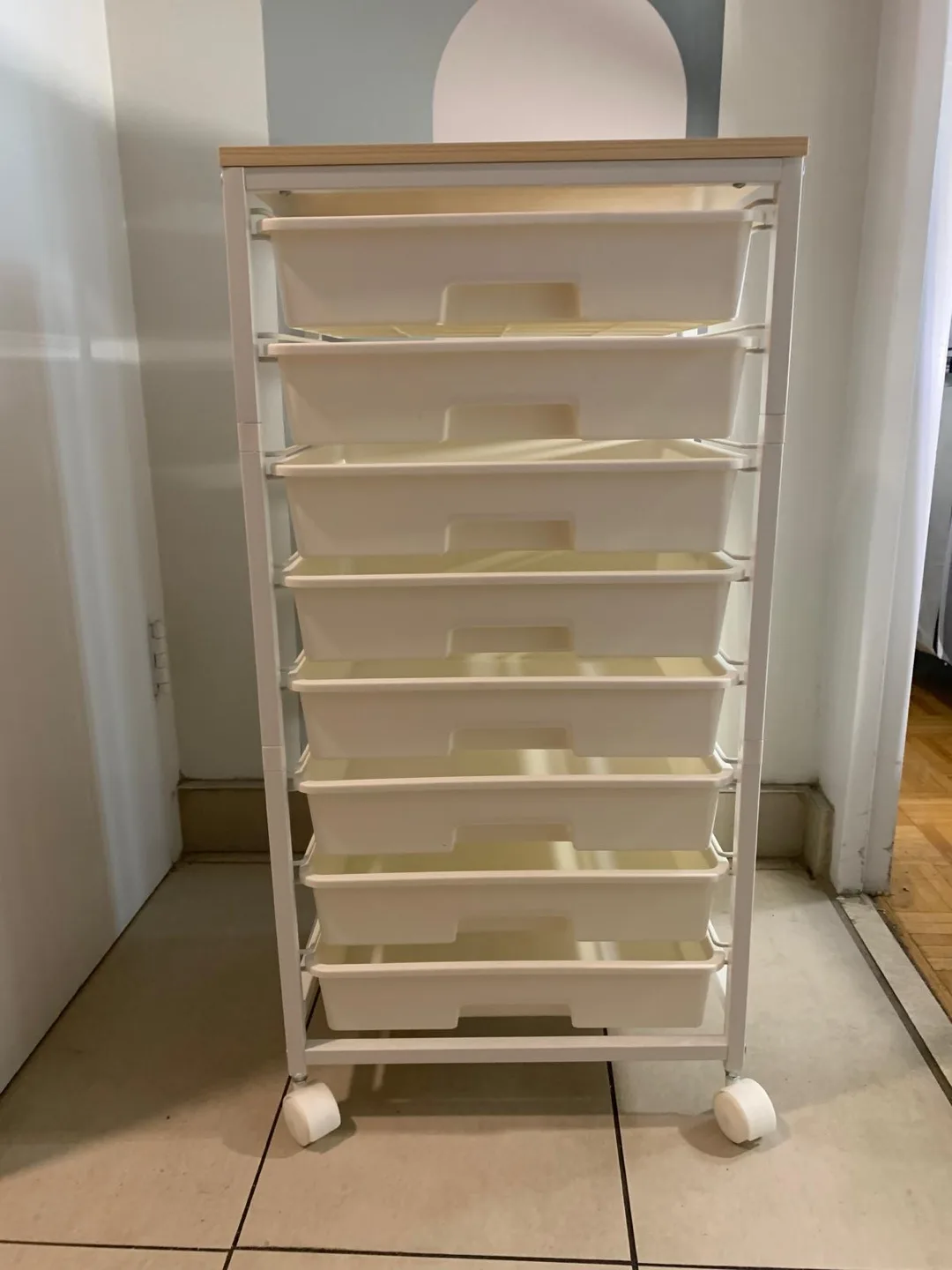 🚚Moving sale White Drawer Unit on Casters thumbnail