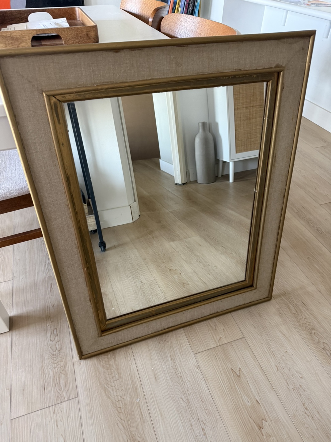 Framed Wall Mirror Vintage 33.5x27.5 inches