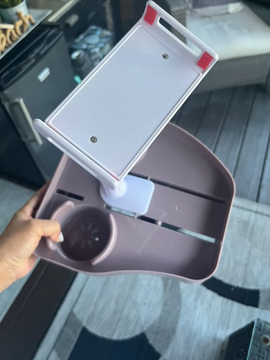 Pink Adjustable hot tub table Stand image indicator(5)