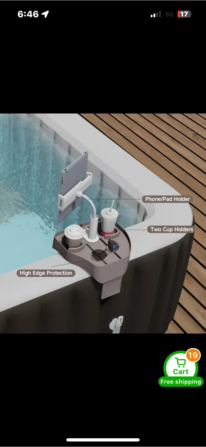 Pink Adjustable hot tub table Stand image indicator(7)
