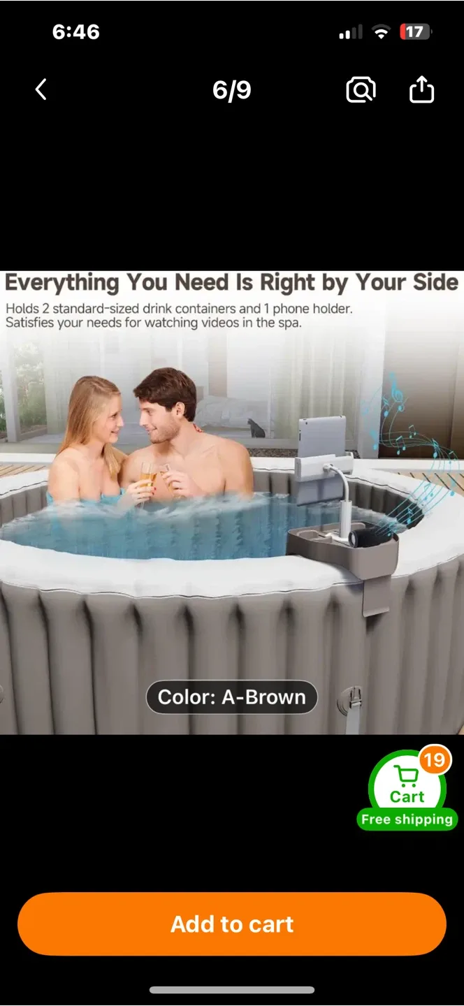 Pink Adjustable hot tub table Stand image indicator(8)