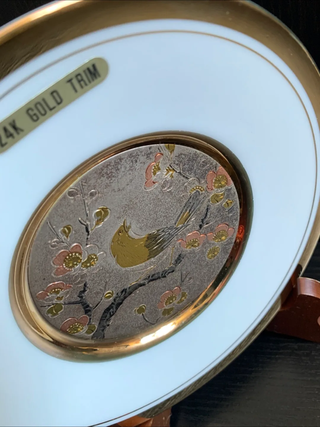 Vintage Art of Chokin 24K Gold Edged Plate image indicator(8)