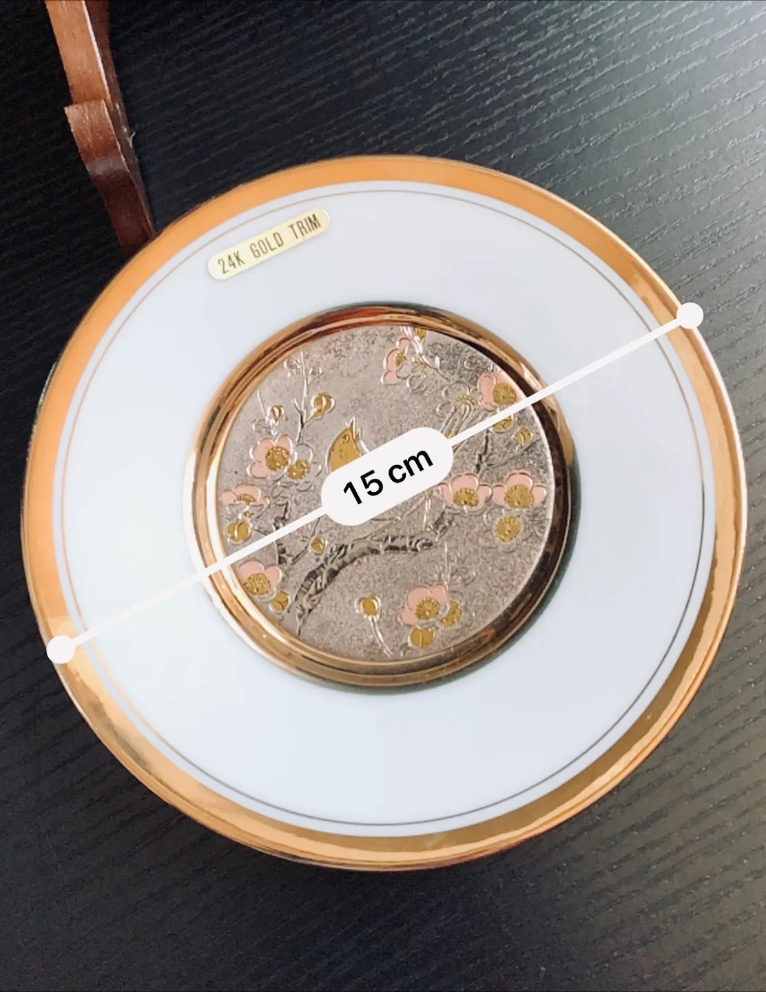 Vintage Art of Chokin 24K Gold Edged Plate image indicator(10)