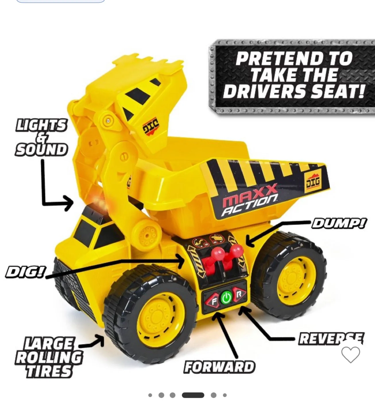 DIG Maxx Action Dump Truck - Yellow thumbnail