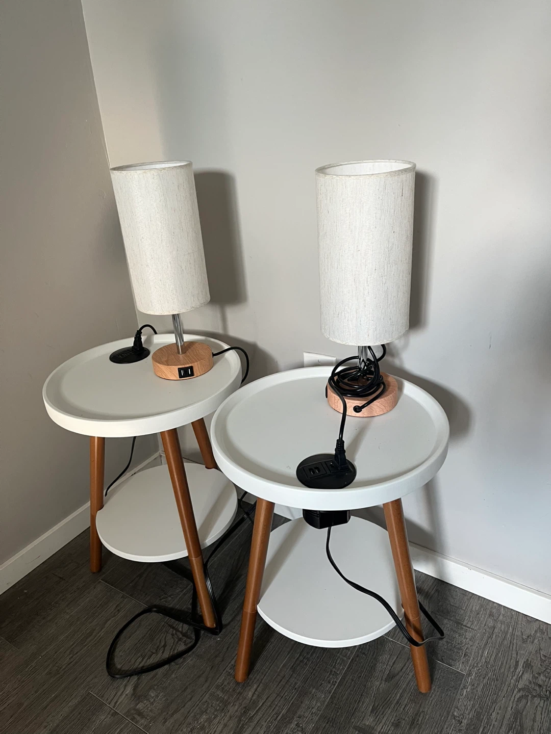 🔥🔥3 Table Lamps & side tables with USB Charging Port (Set of 3)🥕 - photo 2