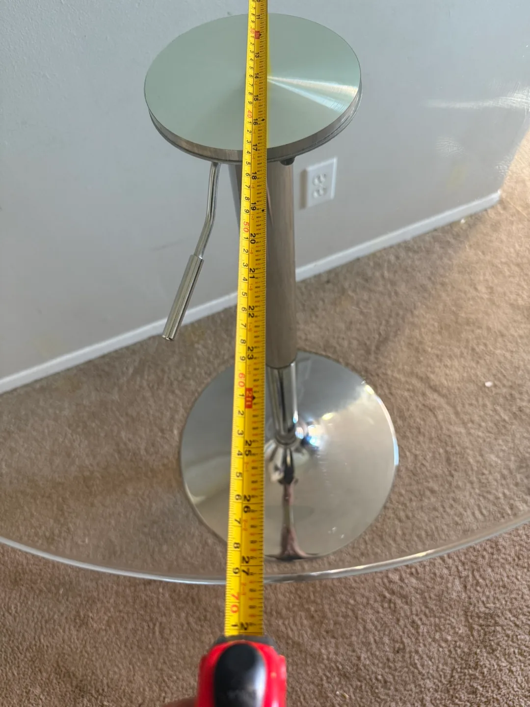 Adjustable Height Glass Top Bar Table image indicator(5)