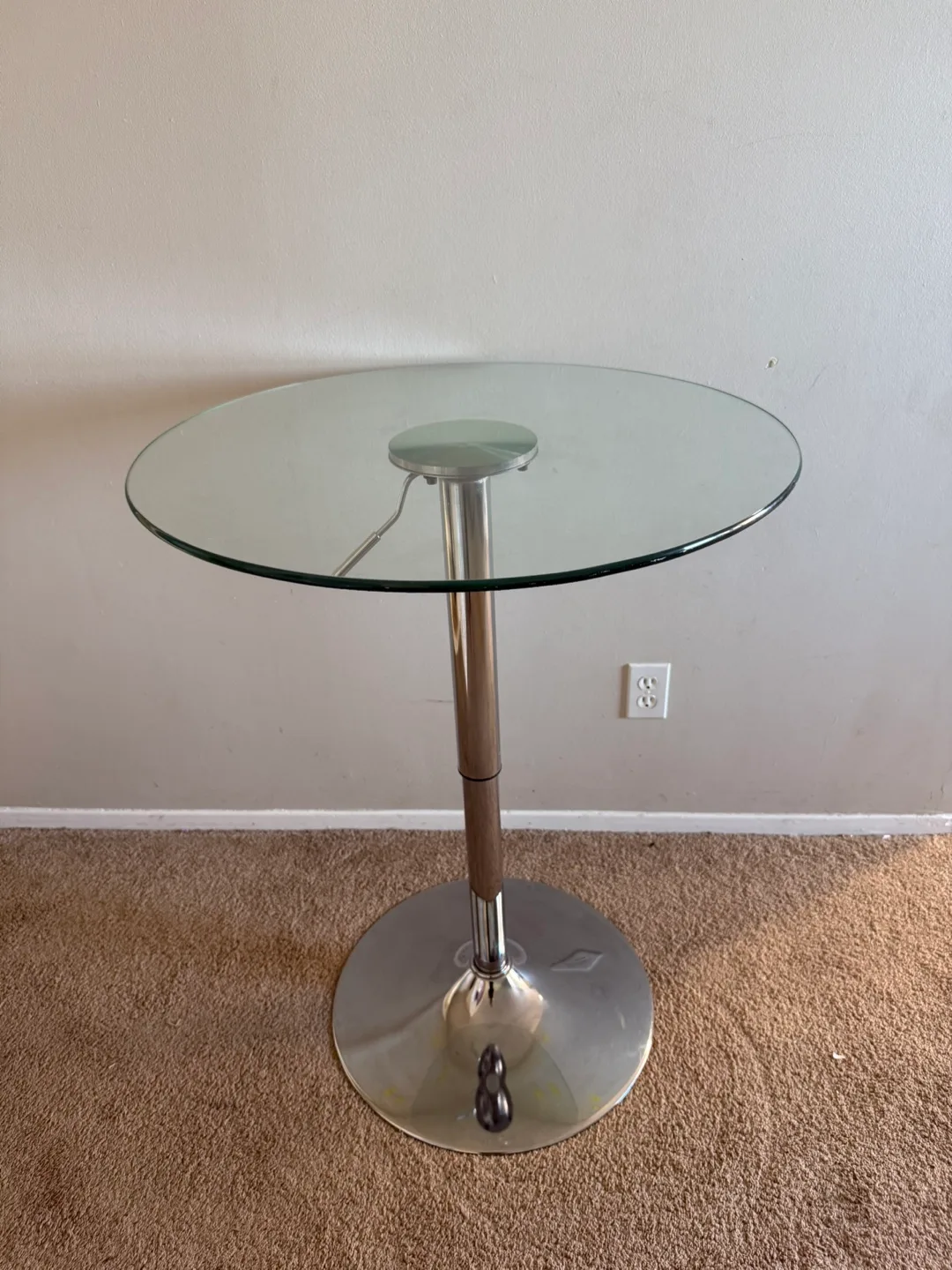 Adjustable Height Glass Top Bar Table thumbnail