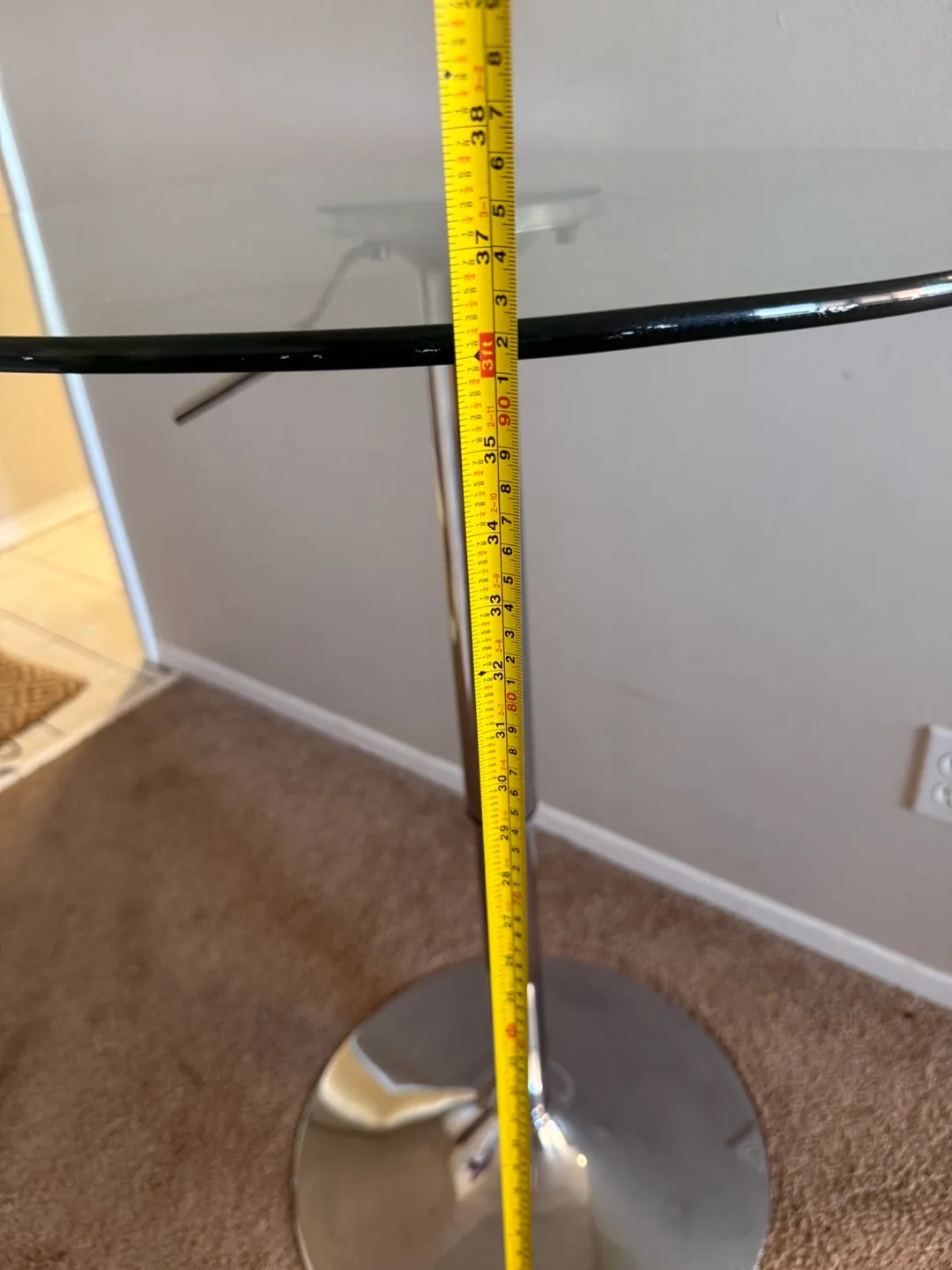 Adjustable Height Glass Top Bar Table image indicator(4)