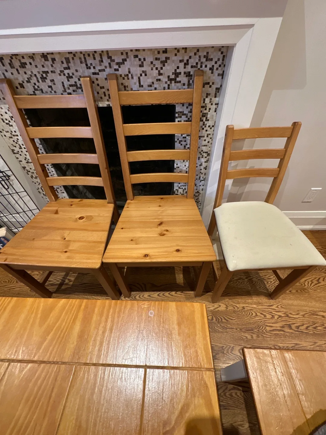 3 peace of IKEA INGOLF Chairs - (Set of 2 + one smaller chair.) image indicator(6)