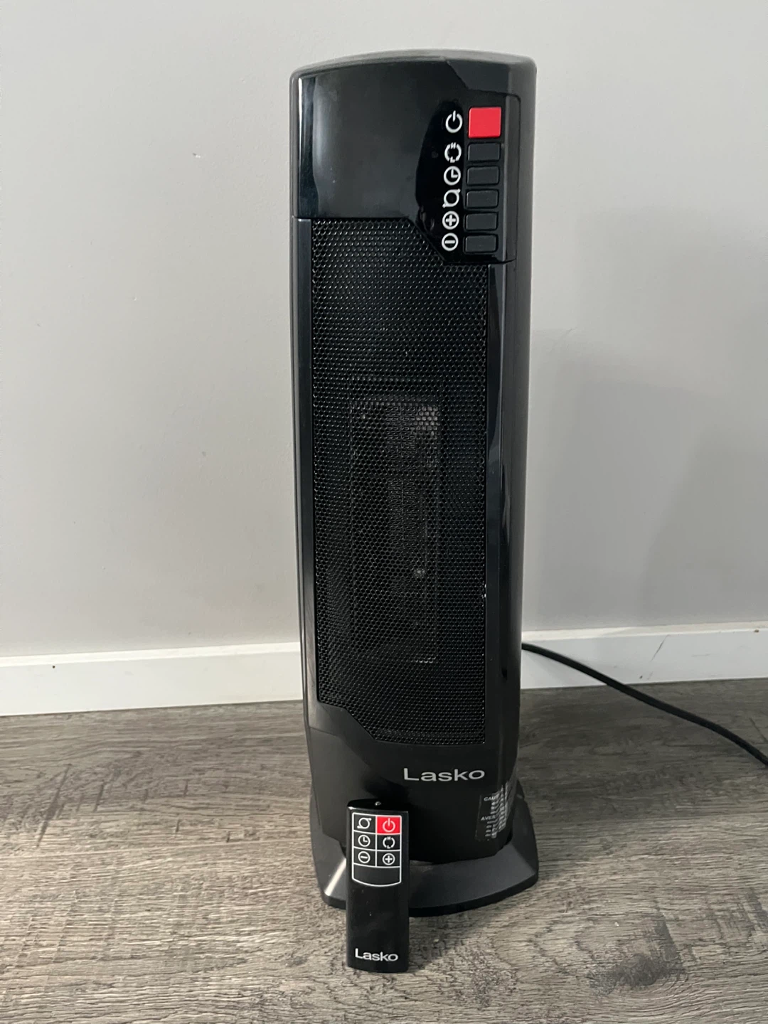 Lasko Black Tower Heater w/ Remote
