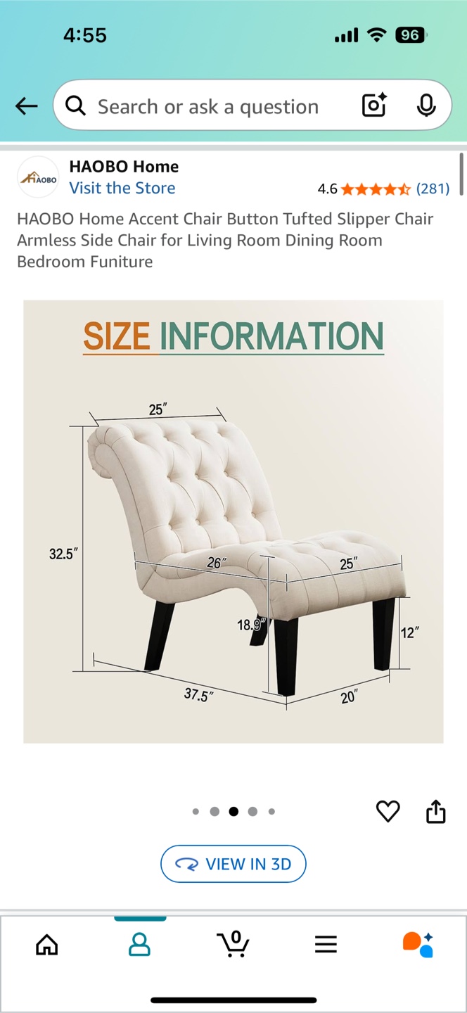 HAOBO Home Accent Tufted Slipper Chair - photo 3