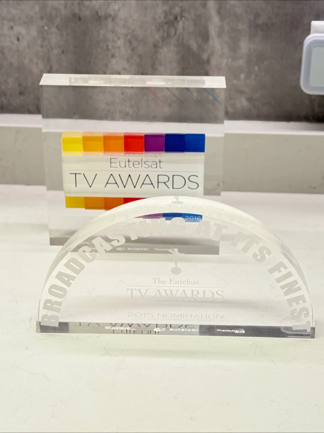 Eutelsat TV Awards Lucite Trophy thumbnail