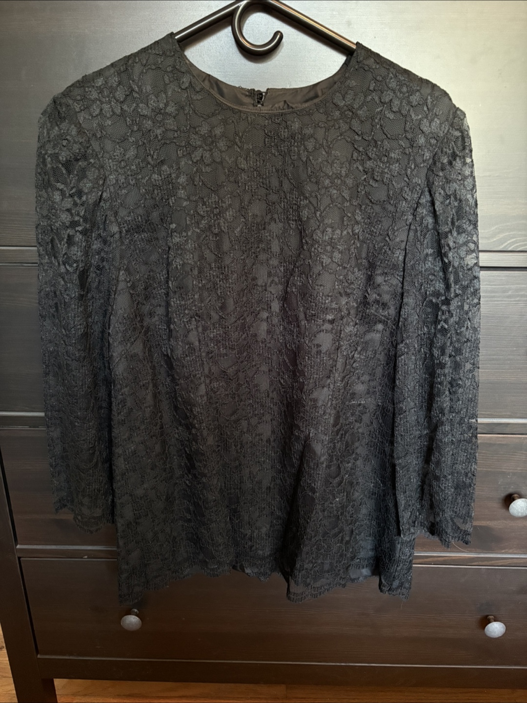 Black Lace Long Sleeve Top - photo 3