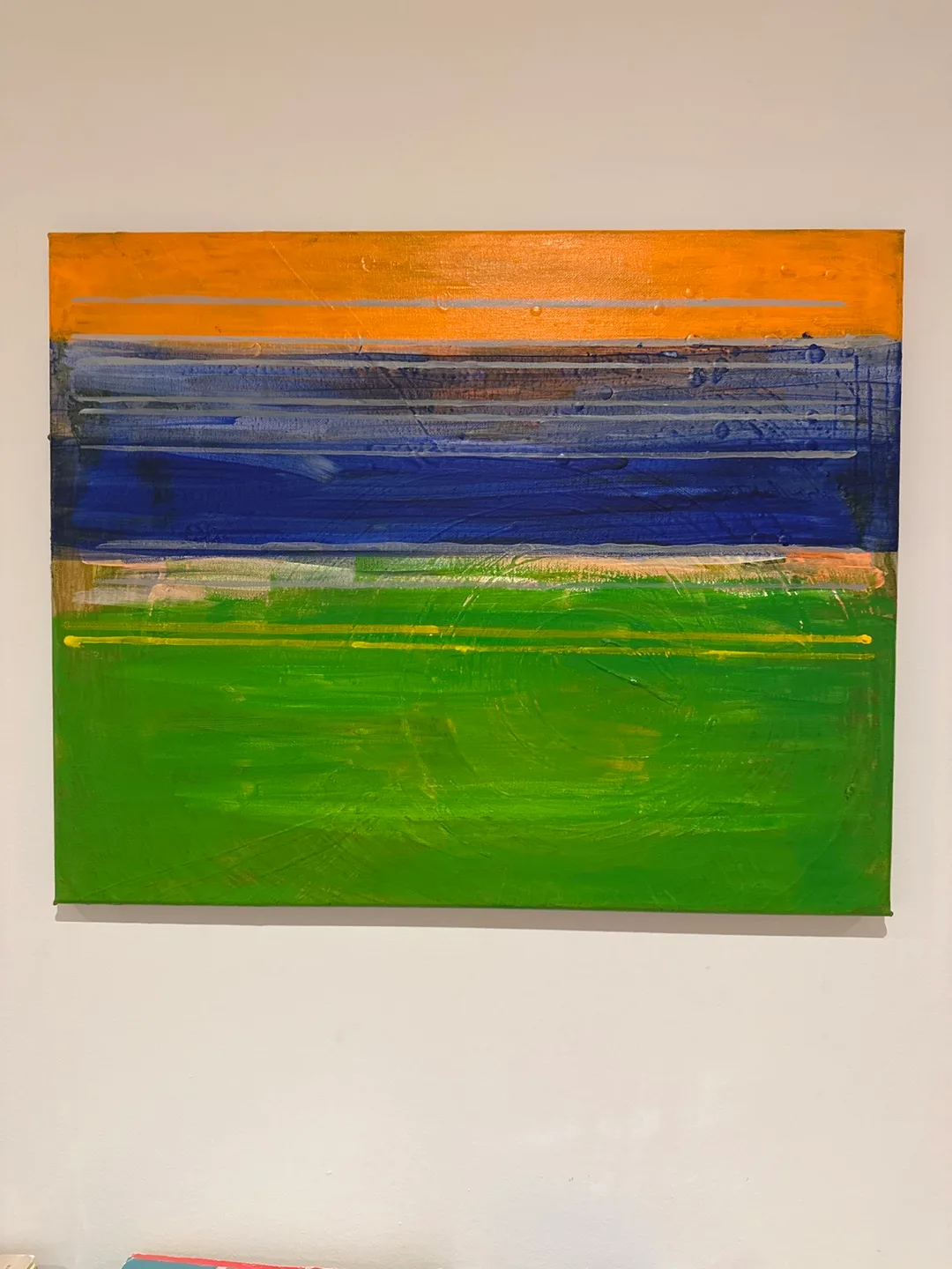 Abstract Painting - Orange, Blue, Green thumbnail
