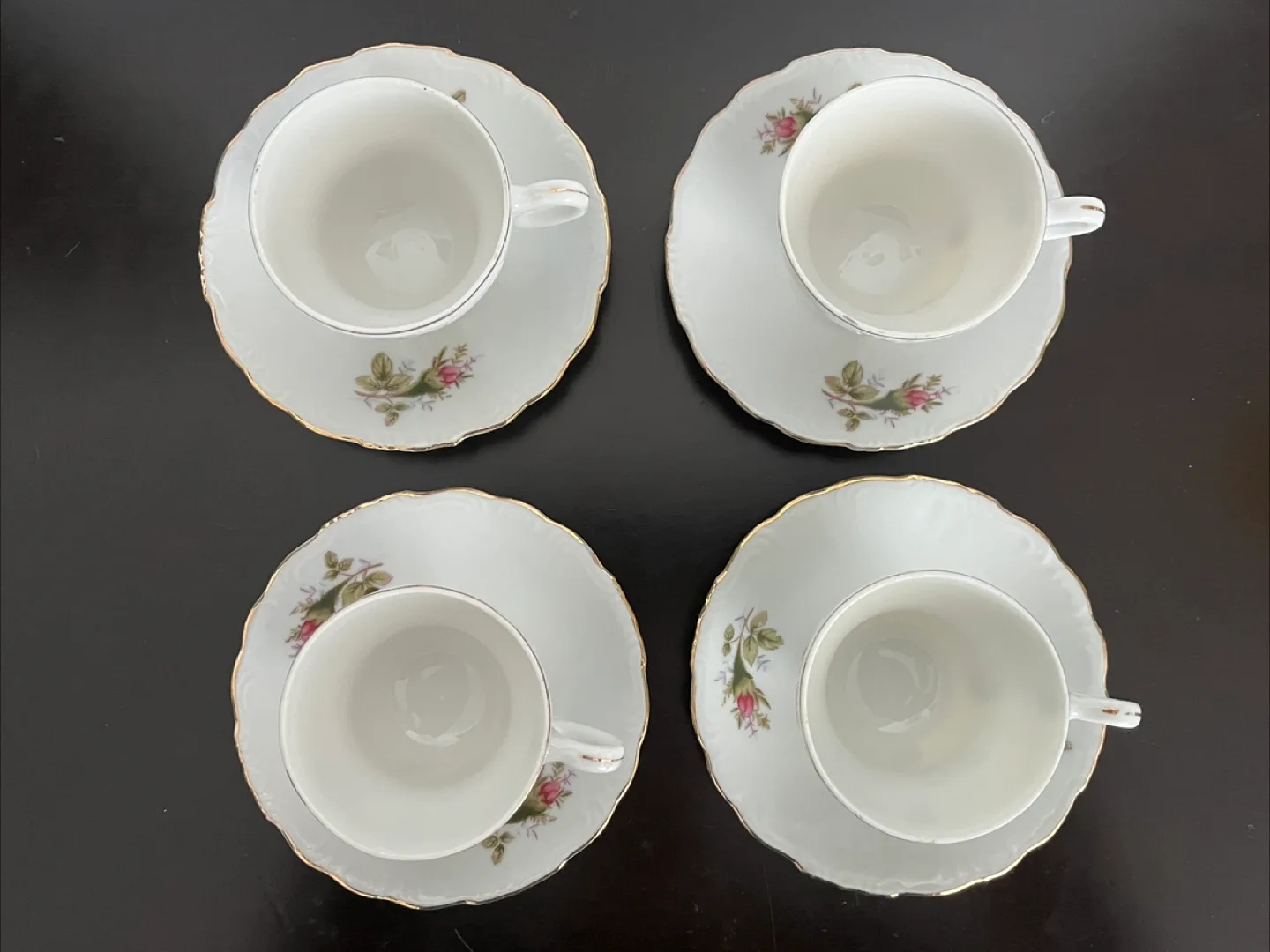 Vintage Japanese Floral Coffee/Tea Cups & Saucers (Set of 4) image indicator(4)