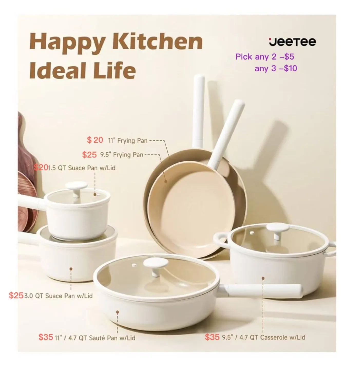 New! Ceramic non-stick Cookware frying pan - New! thumbnail