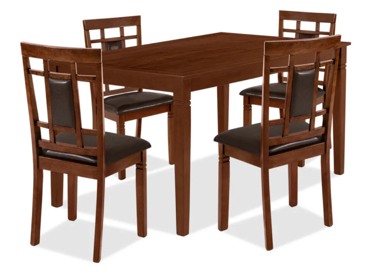 Aran 5pc Dining Set with Table & 4 Chairs, 60”W Brown
