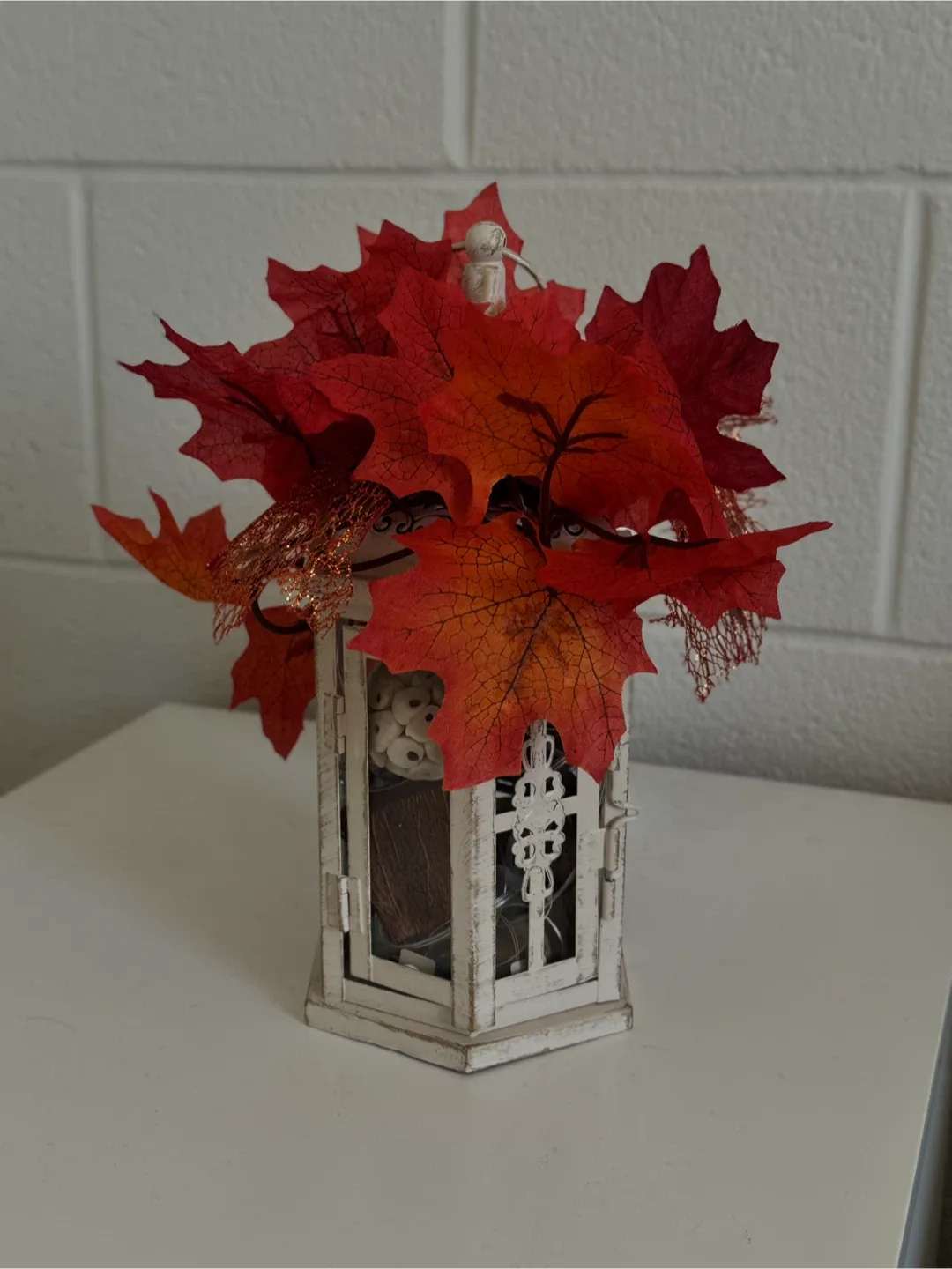 Rustic Fall Lantern Centerpiece – Décor with LED Lights image indicator(2)