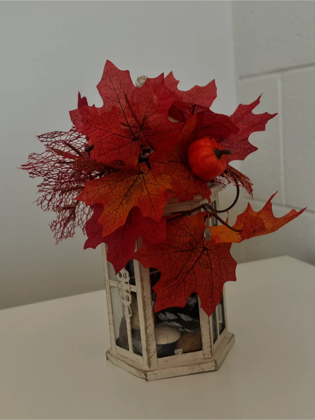 Rustic Fall Lantern Centerpiece – Décor with LED Lights image indicator(4)