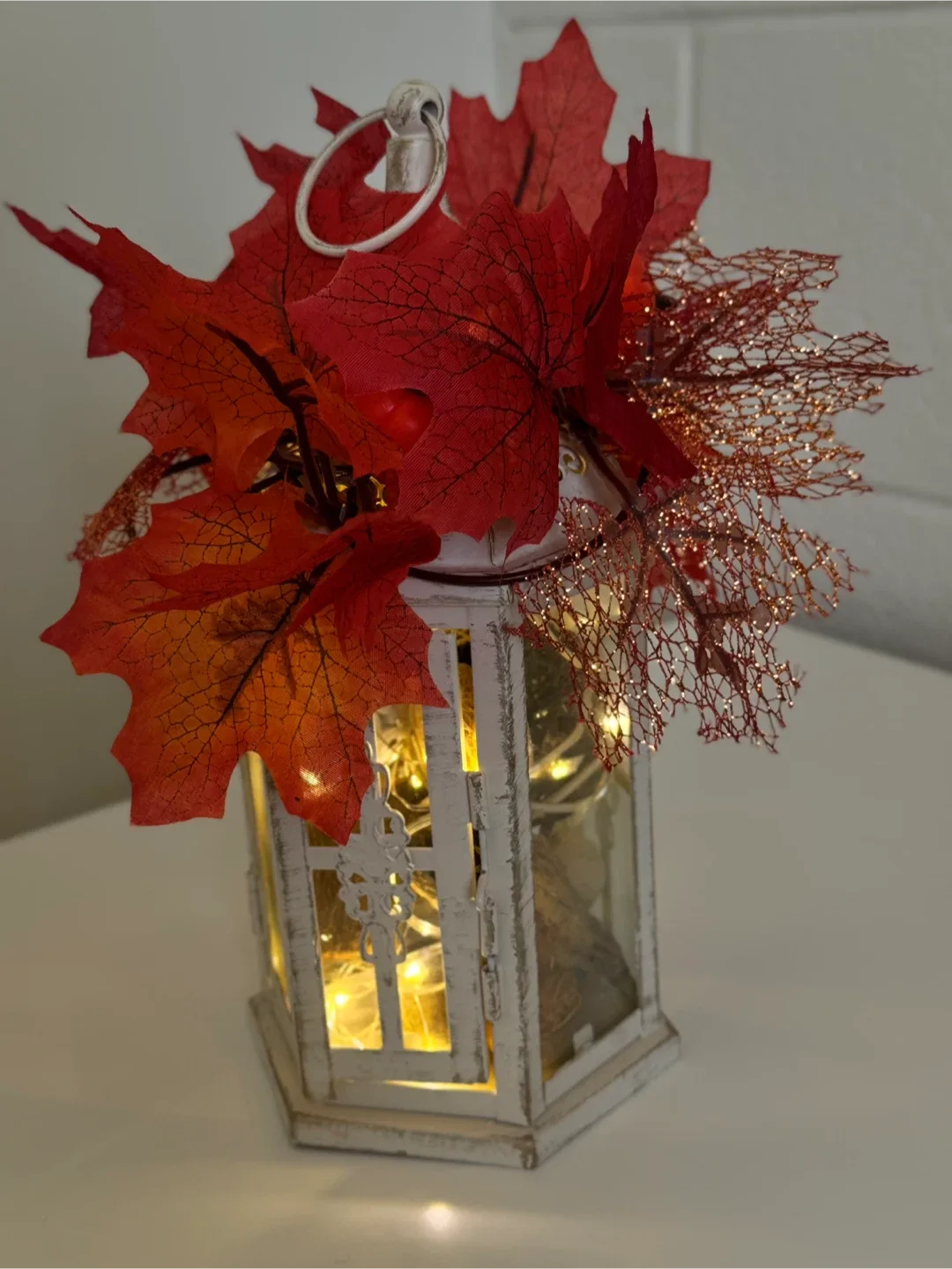 Rustic Fall Lantern Centerpiece – Décor with LED Lights image indicator(8)