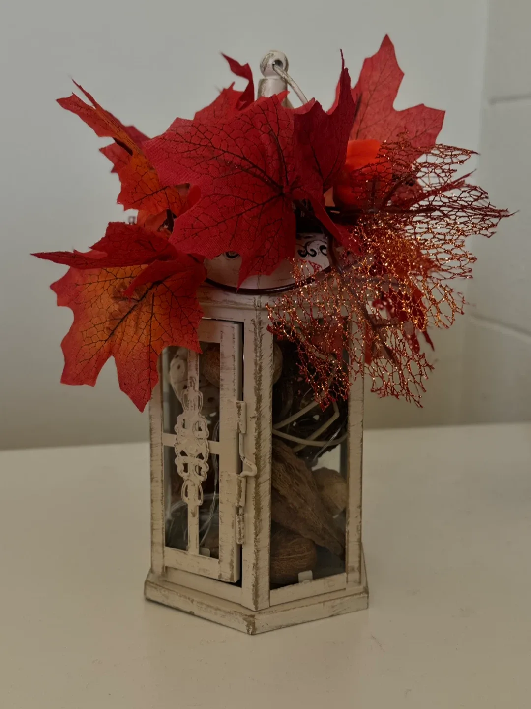 Rustic Fall Lantern Centerpiece – Décor with LED Lights image indicator(3)