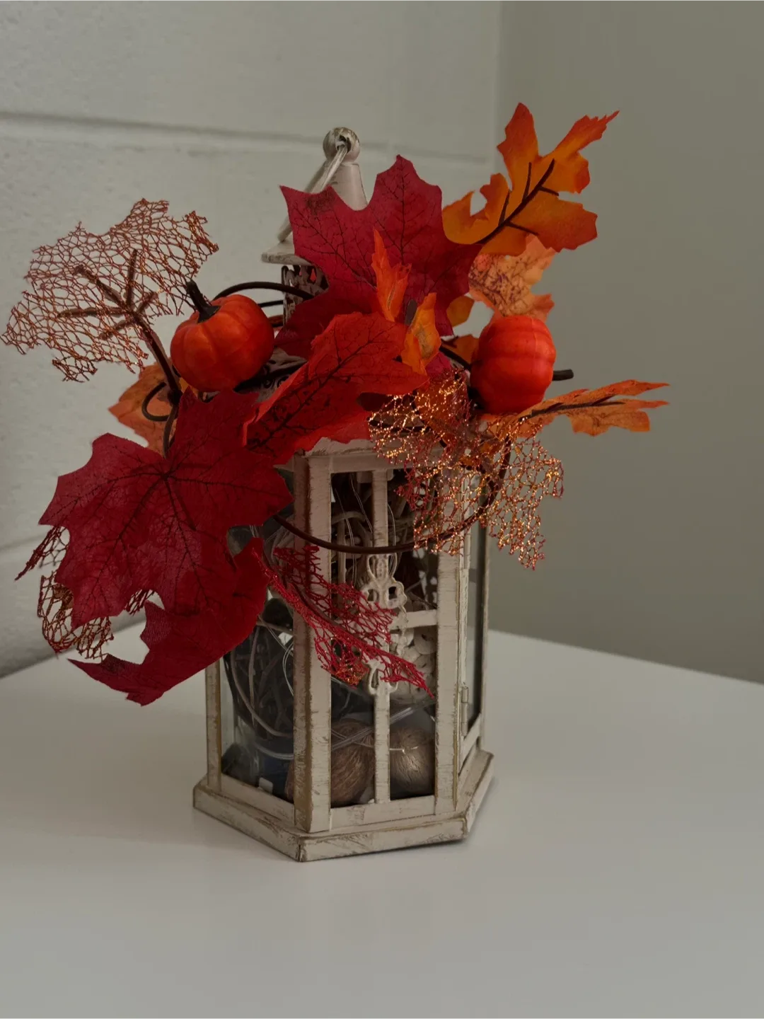 Rustic Fall Lantern Centerpiece – Décor with LED Lights image indicator(9)