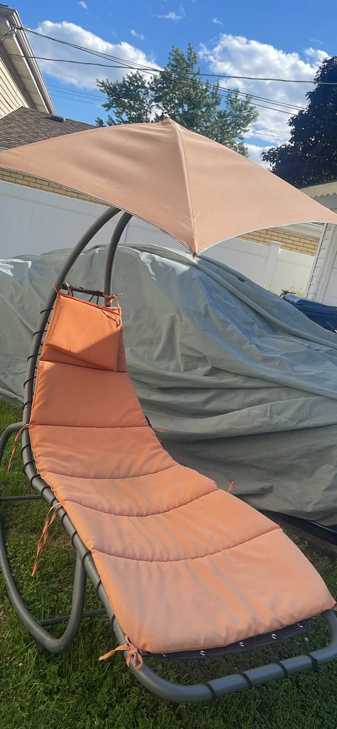 Hanging Chaise Lounge Rocking Chair with Umbrella thumbnail