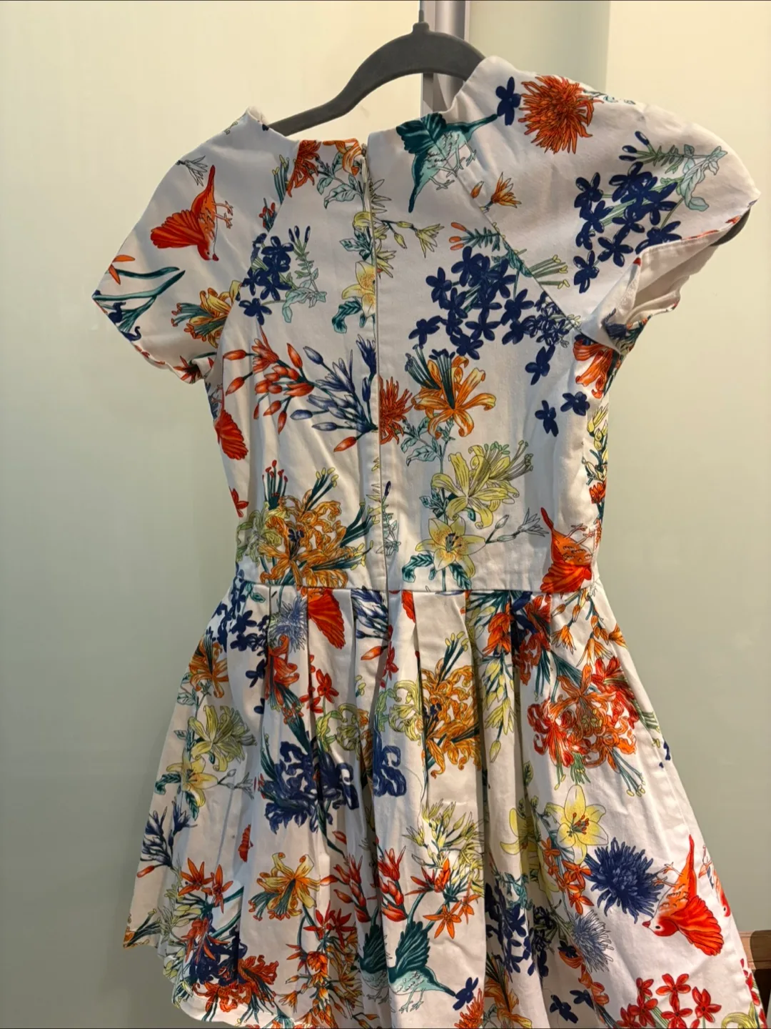 Floral Blue Bird Print Dress image indicator(2)