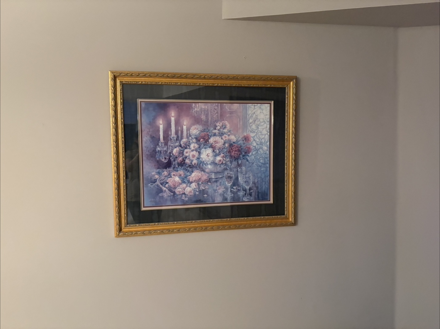 Framed Floral & Candlestick Print